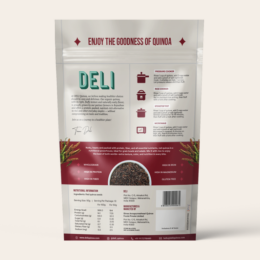 DELI Bold-Grade Red Quinoa (500g)